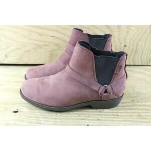 Teva Boots Womens 7 Red Leather De La Vina Dos Chelsea Ankle Bootie Boho Shoes